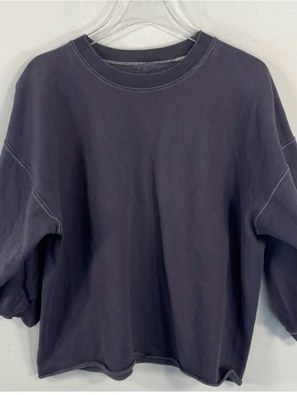 Rachel Comey Cotton Blend Distressed Slate Sweatshirt Sz S
